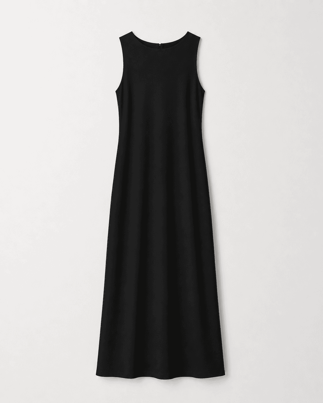 Minimal black dress on model